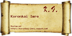 Koronkai Imre névjegykártya