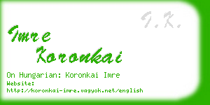 imre koronkai business card